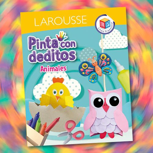 Libro infantil de actividades Pinta con deditos Animales