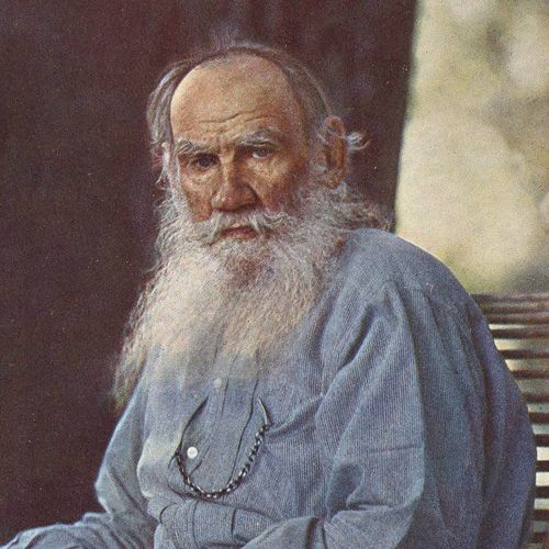 Un retrato a color de Leo Tolstoy.